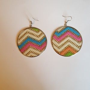 Boho hippie mod lace and glitter earrings